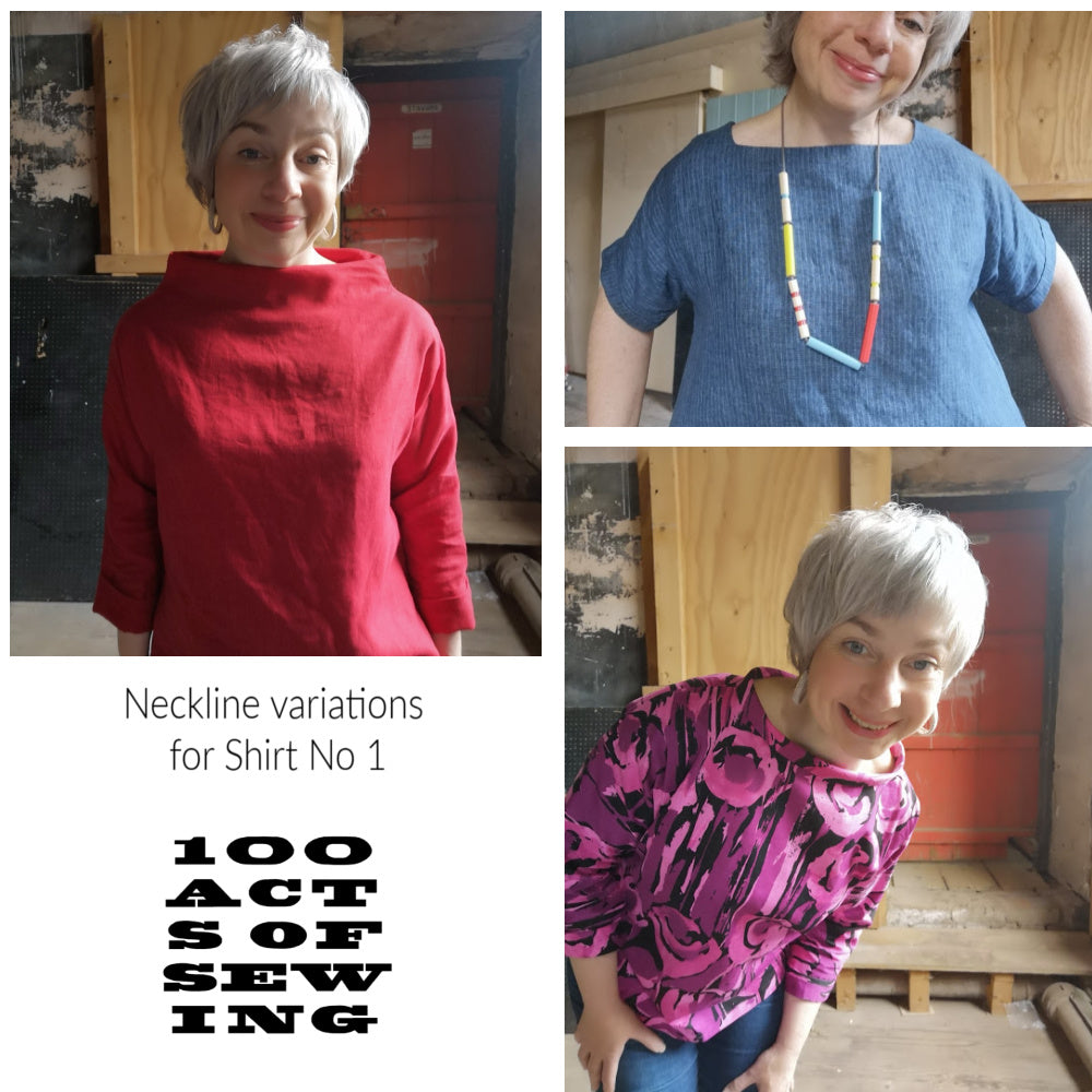 100 Acts of Sewing July - Shirt No 1, favourites and neckline hacks