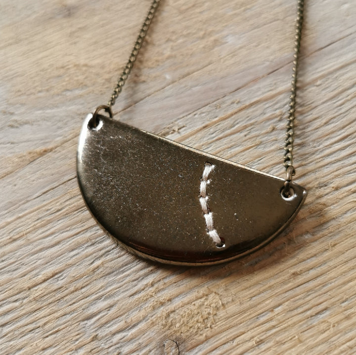 Small Stitched Ceramic Necklace