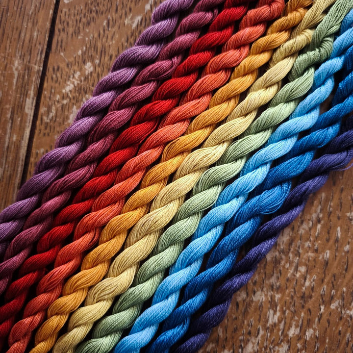 Paint Box Threads - 10 Pack of Hand Dyed Cotton Threads Perle 12