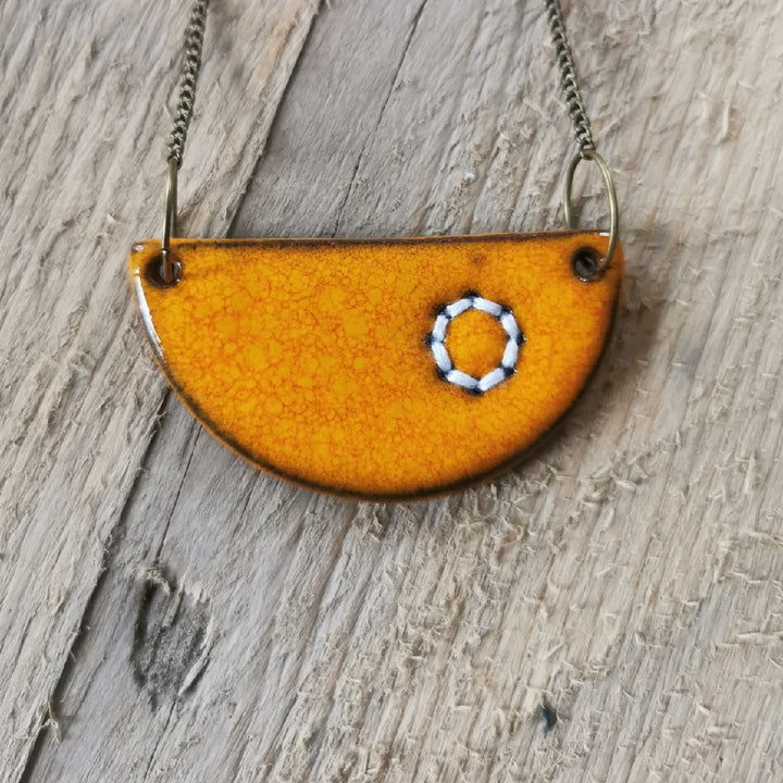 Small Stitched Ceramic Necklace