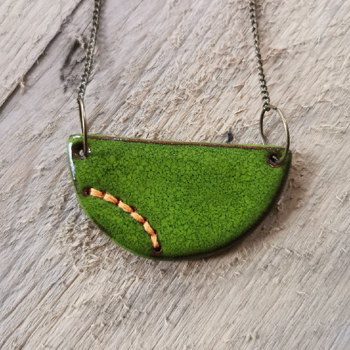 Small Stitched Ceramic Necklace