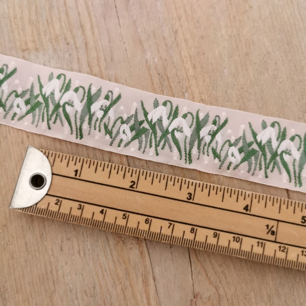 Kafka Snowdrop Ribbon 30mm wide - per 50cm length