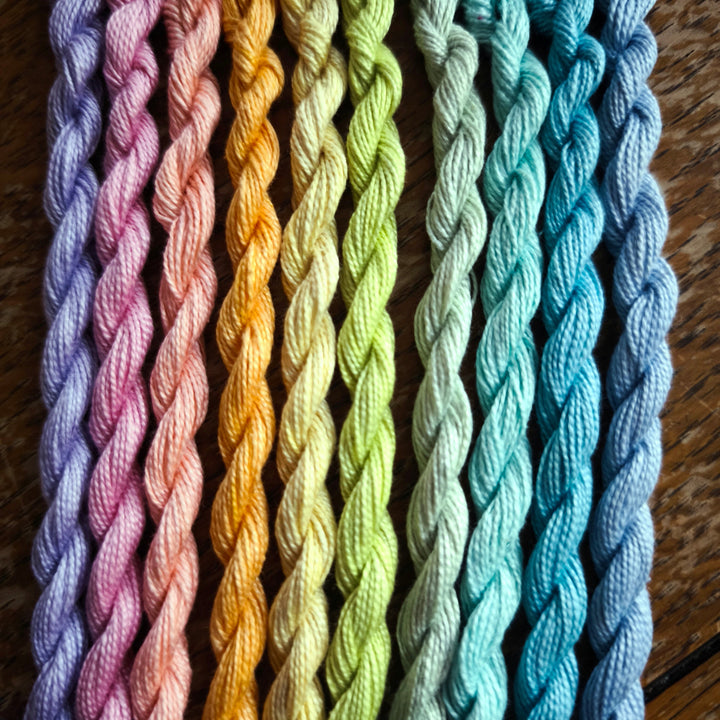 Paint Box Threads - 10 Pack of Hand Dyed Cotton Threads Perle 8