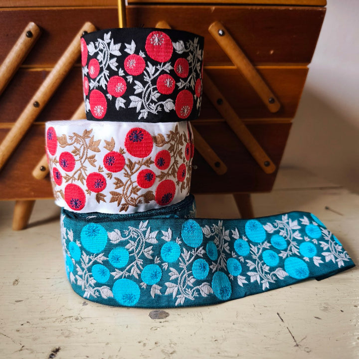 Kafka Berries Ribbon 50mm wide - per 50cm length