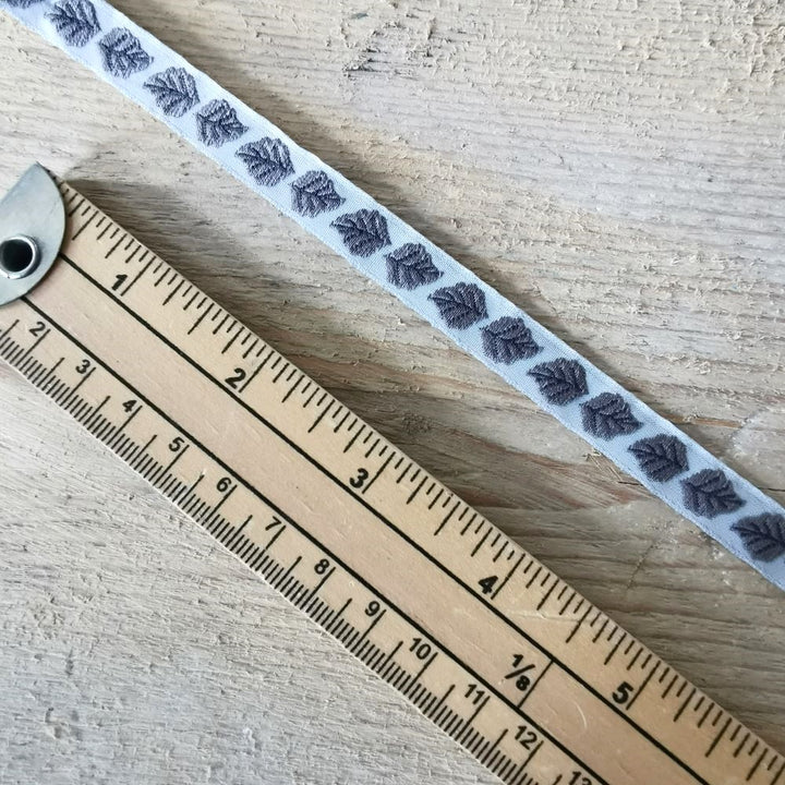 Kafka Leaves Ribbon 10mm wide - per metre