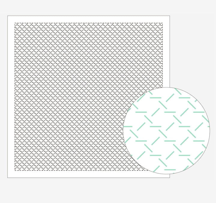 Daruma Yokota Sashiko Sampler Cloth - hitomezashi patterns - white