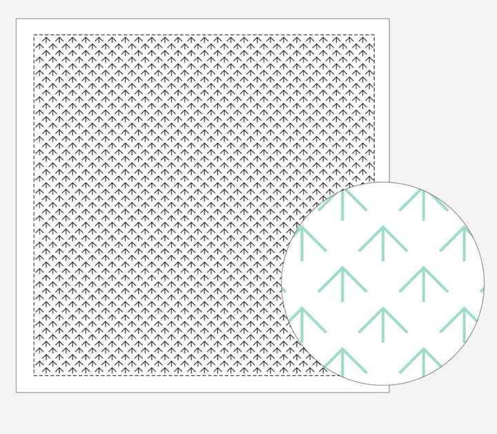Daruma Yokota Sashiko Sampler Cloth - hitomezashi patterns - white