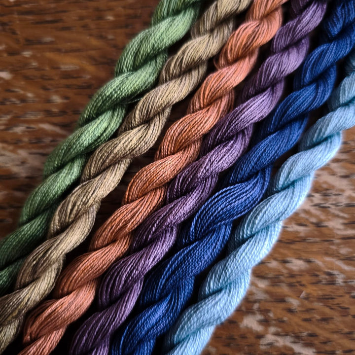Paint Box Threads - 6 Pack of Hand Dyed Cotton Threads Perle 12