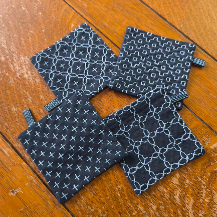 Cosmo Hidamari Sashiko Coaster/Squares Cloth
