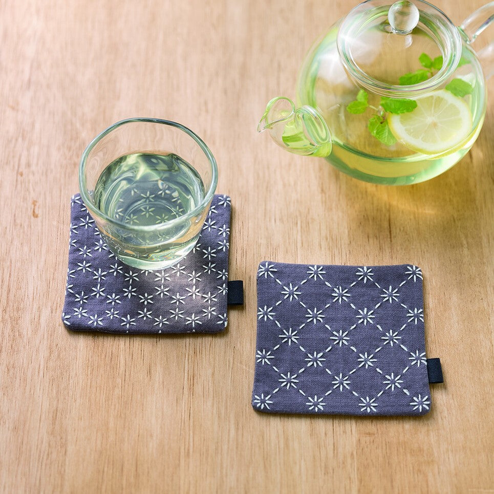 Cosmo Hidamari Sashiko Pair of Coasters Kit