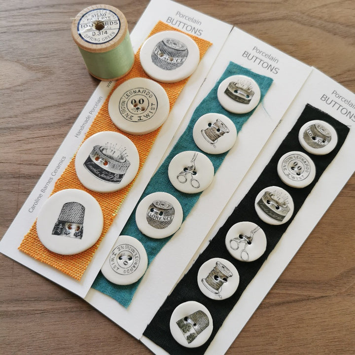 Ceramic Button Sets - vintage haberdashery