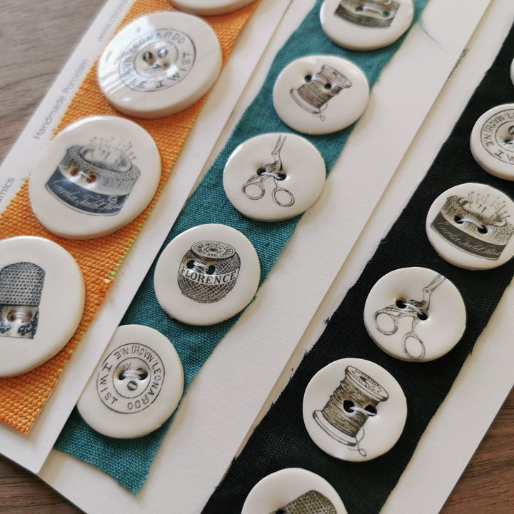 Ceramic Button Sets - vintage haberdashery