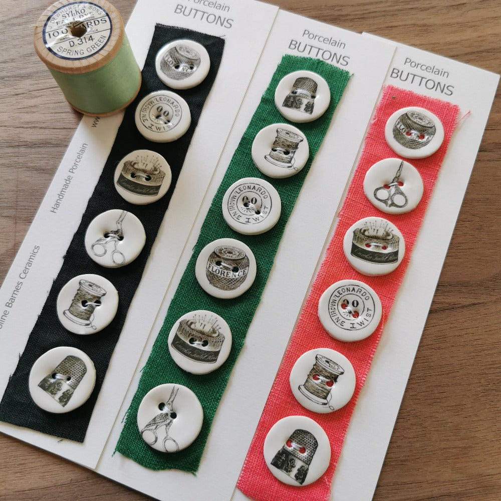 Ceramic Button Sets - vintage haberdashery