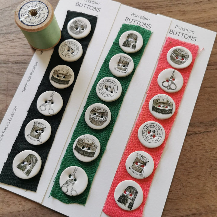 Ceramic Button Sets - vintage haberdashery