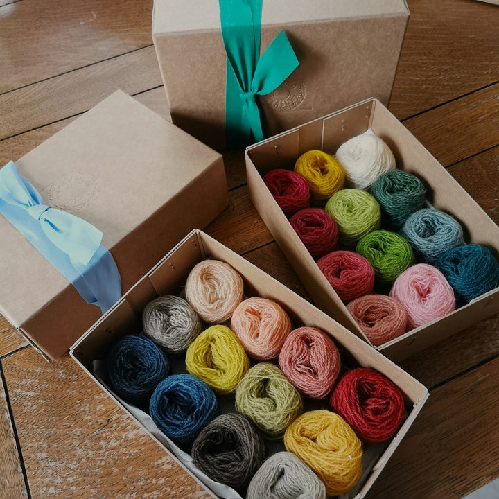Plant dyed wool embroidery threads by Woollenflower - box set 12