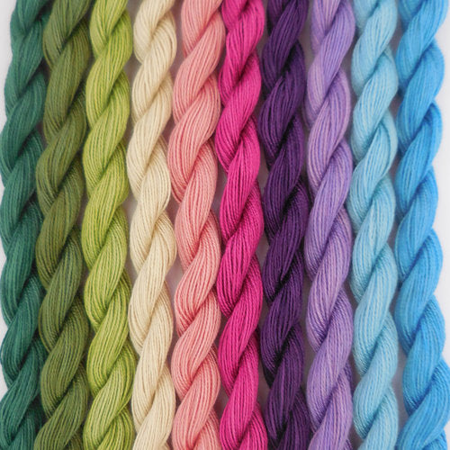 Paint Box Threads - 10 Pack of Hand Dyed Cotton Threads Perle 12