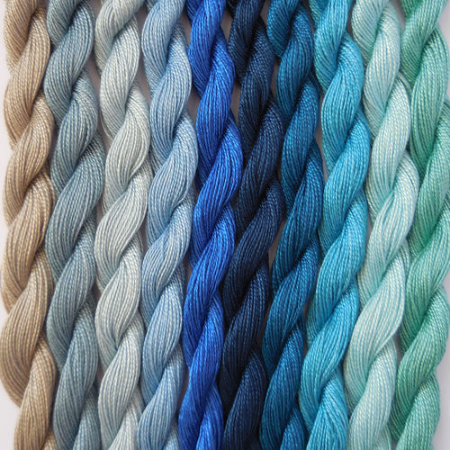 Paint Box Threads - 10 Pack of Hand Dyed Cotton Threads Perle 12