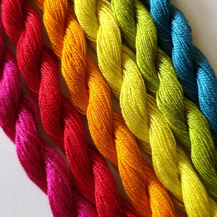 Paint Box Threads - 6 Pack of Hand Dyed Cotton Threads Perle 12