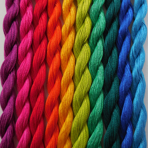 Paint Box Threads - 10 Pack of Hand Dyed Cotton Threads Perle 12