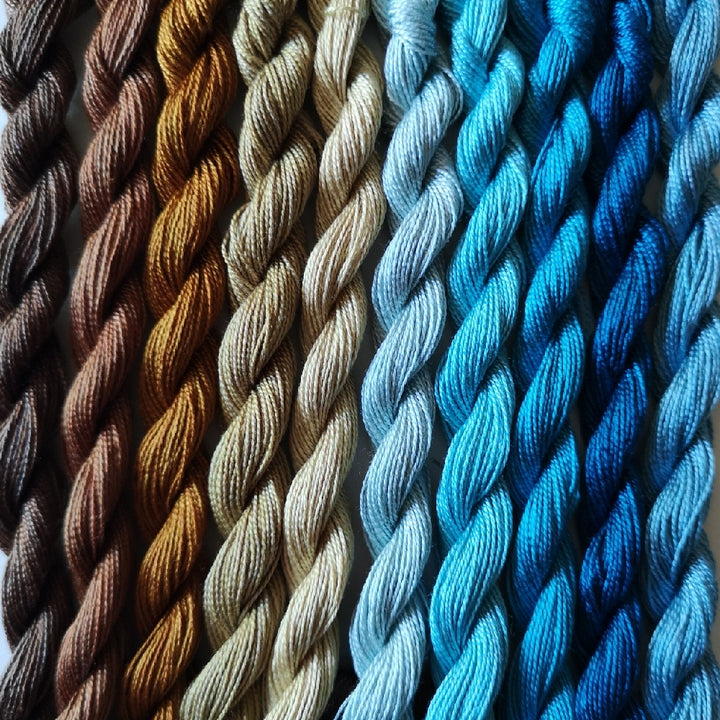 Paint Box Threads - 10 Pack of Hand Dyed Cotton Threads Perle 12