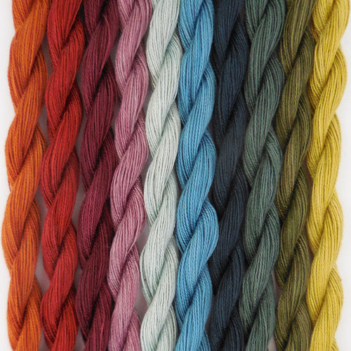 Paint Box Threads - 10 Pack of Hand Dyed Cotton Threads Perle 12