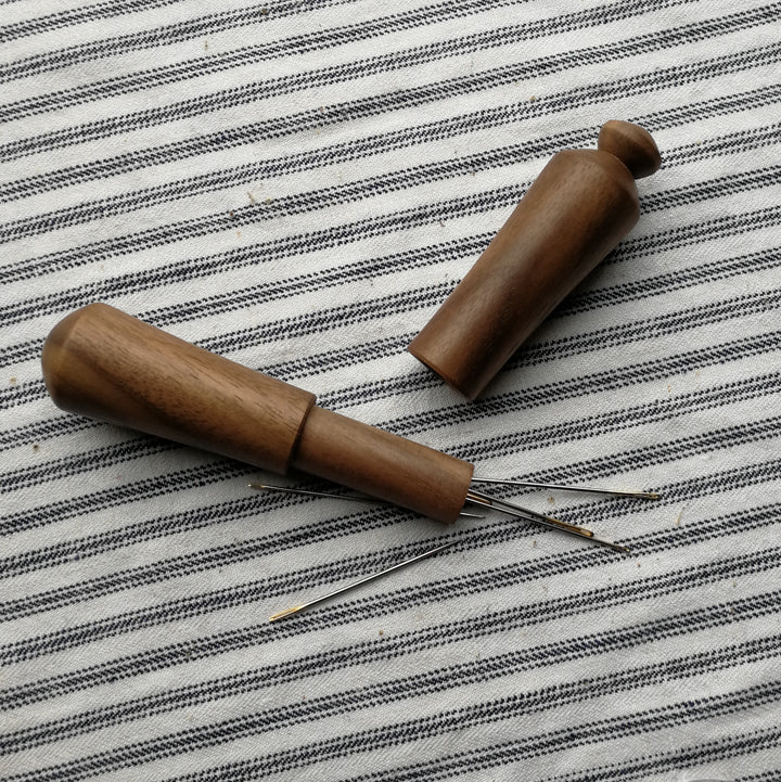 Long Turned Wooden Needle Case