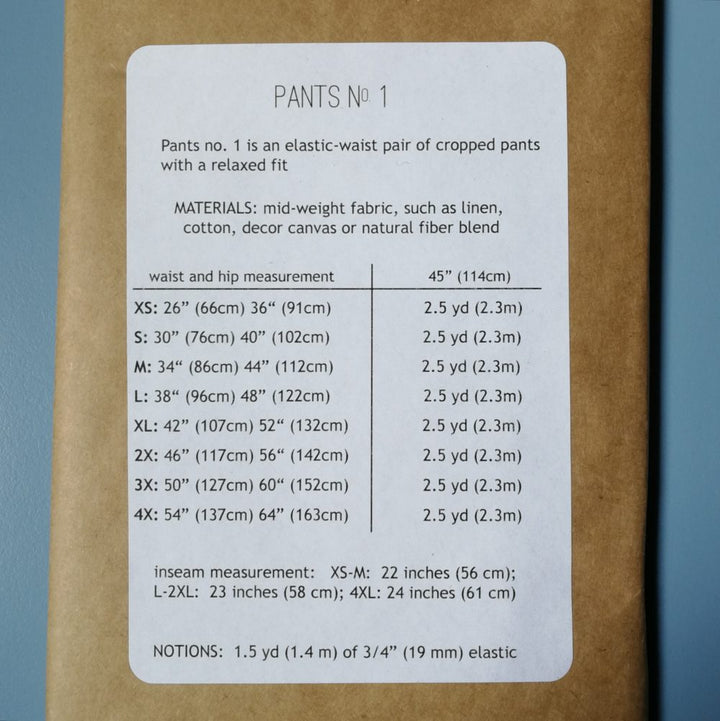 100 Acts of Sewing Patterns - Pants No. 1