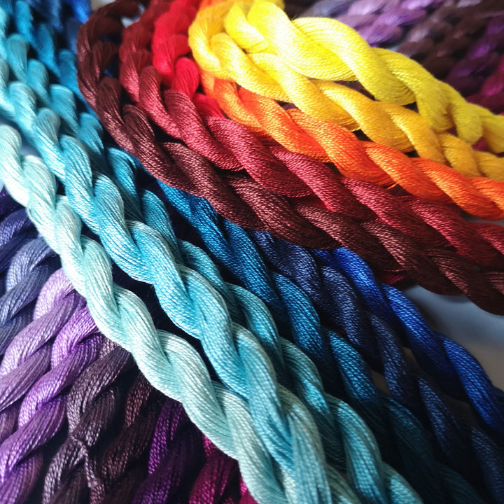 Paint Box Threads - 6 Pack of Hand Dyed Cotton Threads Perle 12