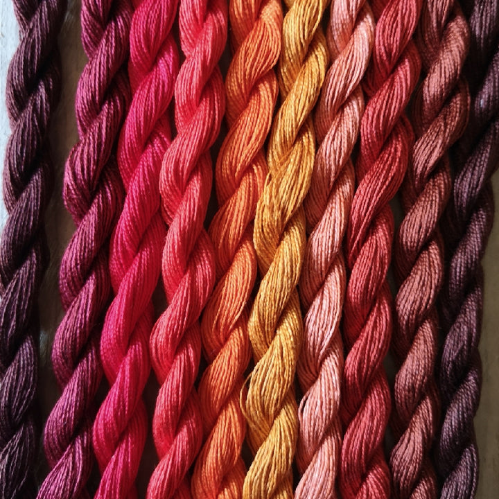 Paint Box Threads - 10 Pack of Hand Dyed Cotton Threads Perle 12