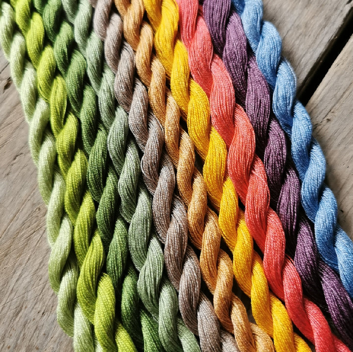 Paint Box Threads - 10 Pack of Hand Dyed Cotton Threads Perle 12