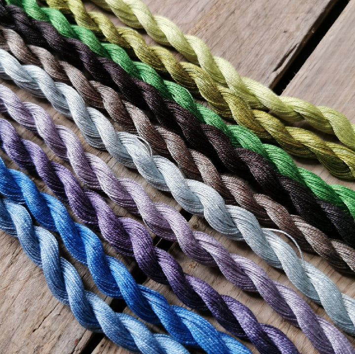 Paint Box Threads - 10 Pack of Hand Dyed Cotton Threads Perle 12
