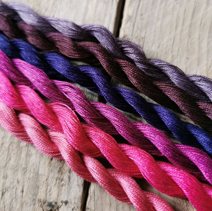 Paint Box Threads - 6 Pack of Hand Dyed Cotton Threads Perle 12