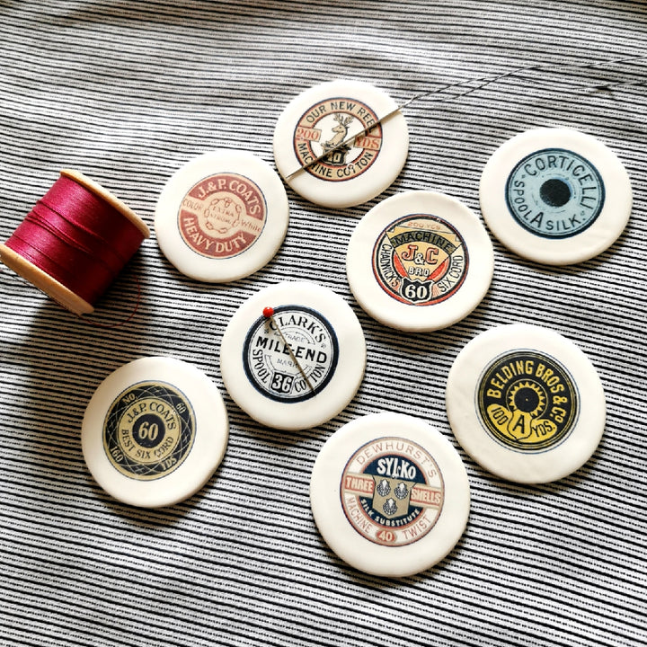 Ceramic Magnetic Needle Minder - thread label design