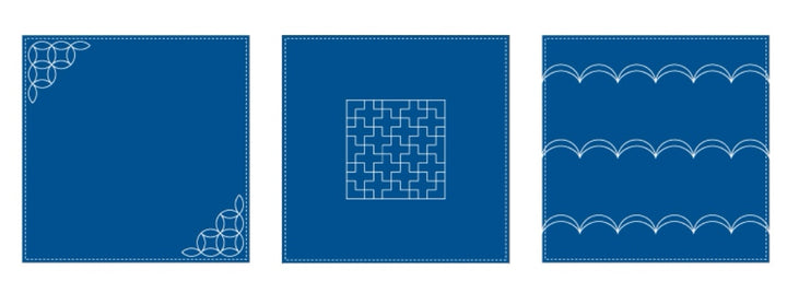Daruma Yokota Sashiko Linen Handkerchief Kit