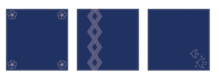 Daruma Yokota Sashiko Linen Handkerchief Kit
