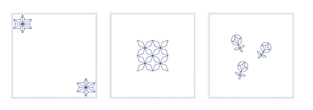 Daruma Yokota Sashiko Linen Handkerchief Kit