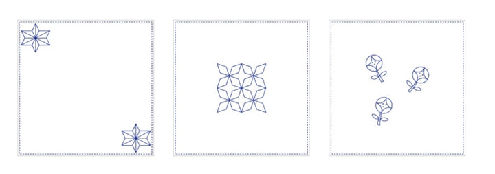 Daruma Yokota Sashiko Linen Handkerchief Kit