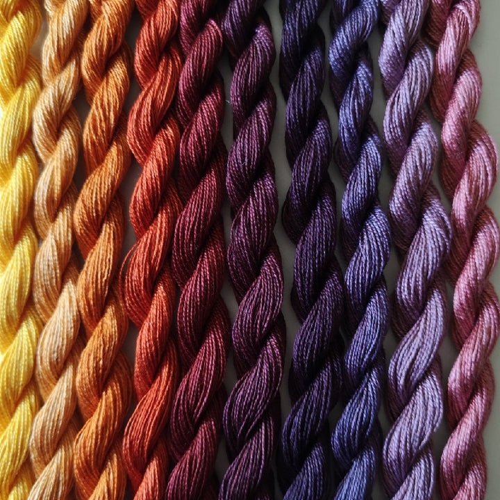 Paint Box Threads - 10 Pack of Hand Dyed Cotton Threads Perle 12