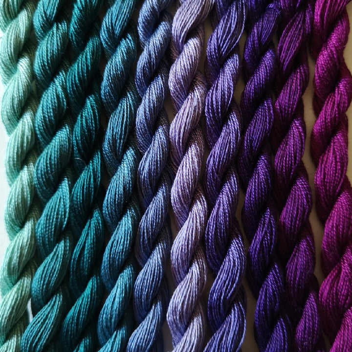 Paint Box Threads - 10 Pack of Hand Dyed Cotton Threads Perle 12