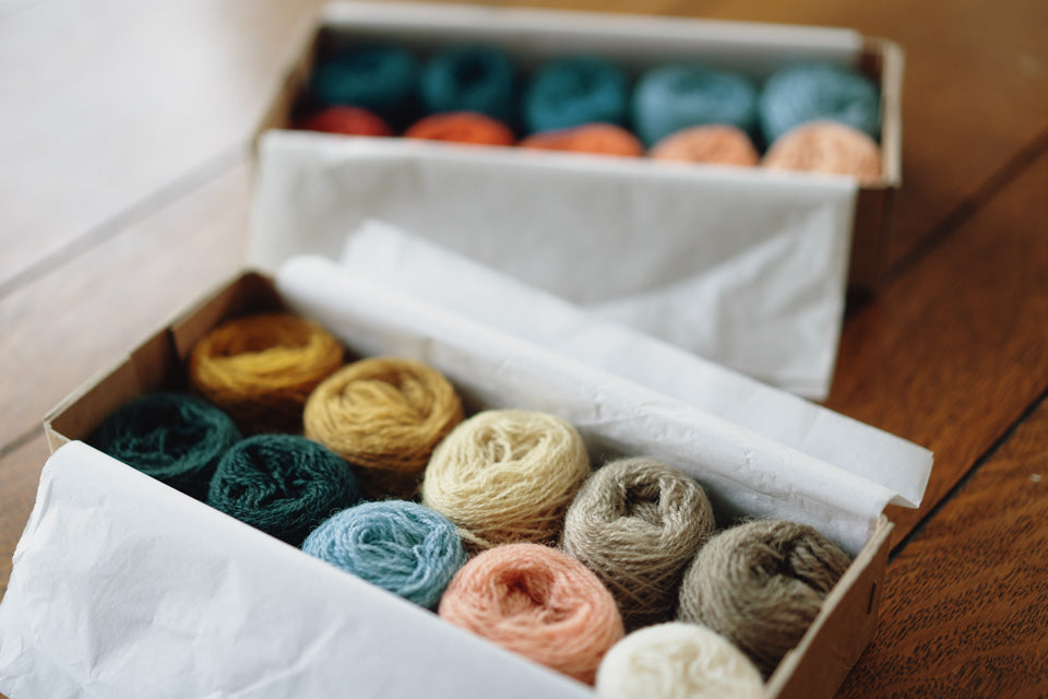 Woollenflower natural dyed thread boxes