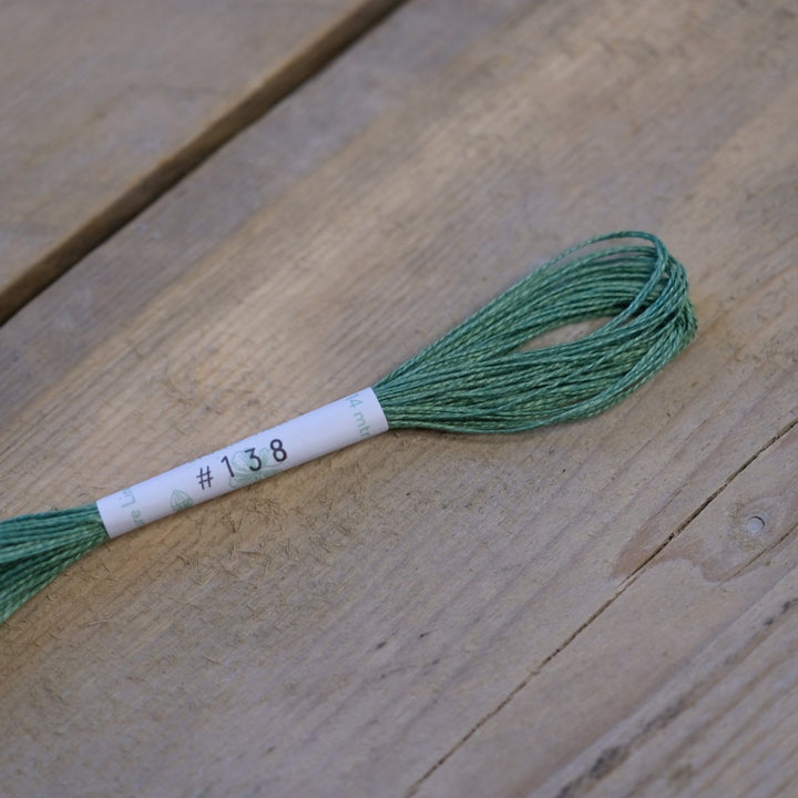 Studio Flax Linen Thread 14m skein - greens