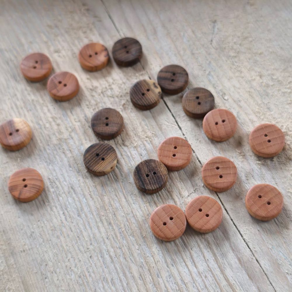 Handmade Wooden Buttons 15mm β Beyond Measure