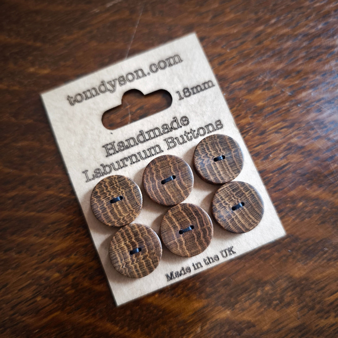 Handmade Wooden Buttons 18mm - Set 6
