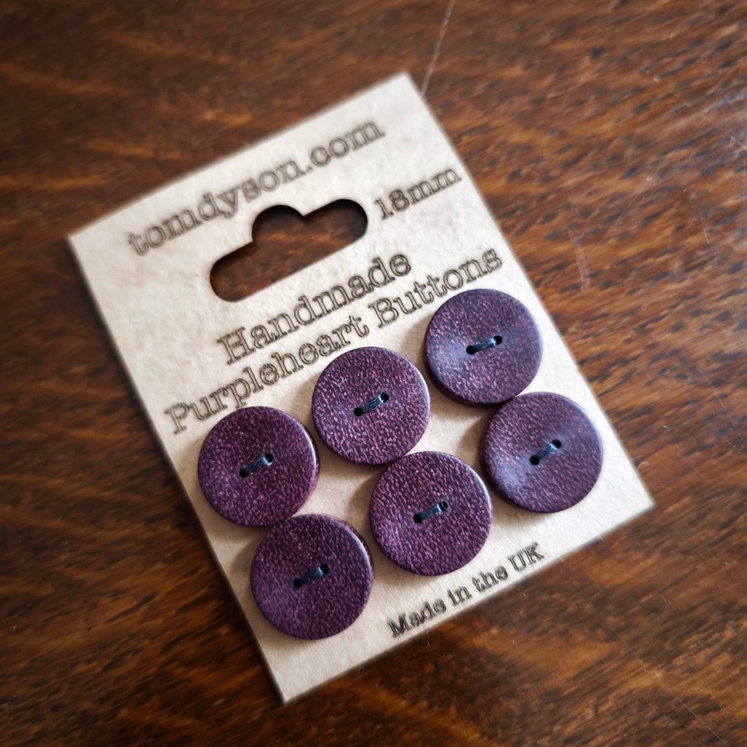 Handmade Wooden Buttons 18mm - Set 6