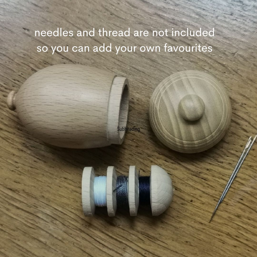 Wooden Acorn Sewing Etui