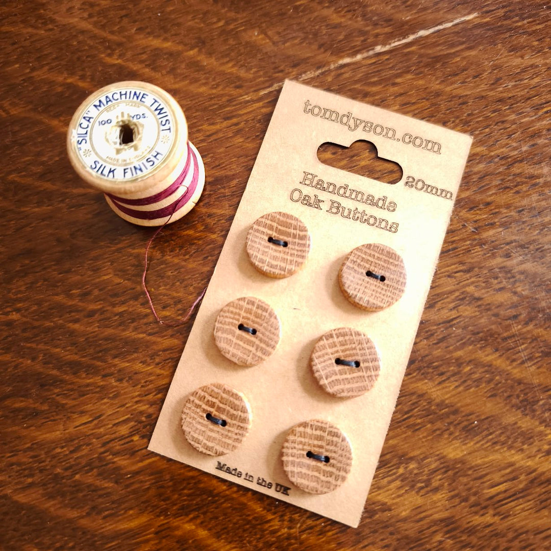 Handmade Wooden Buttons 20mm - Set 6