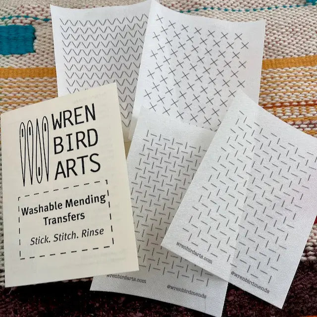 Wren Bird Arts Wash Away Mending Transfers - cream package
