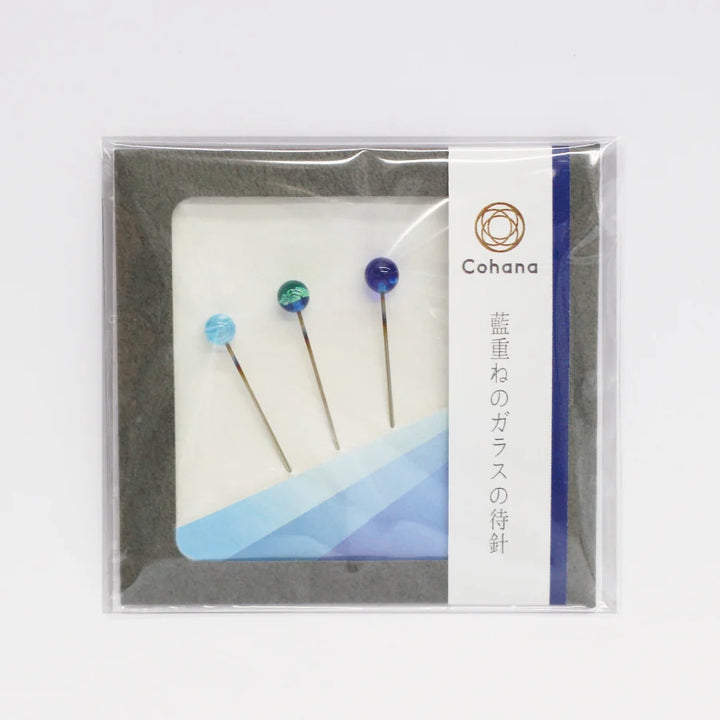 Cohana Glass Bead Marking Pins - Japan Blue
