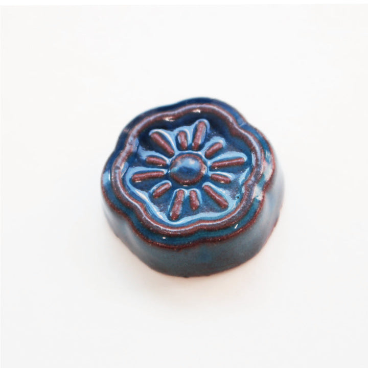Cohana Japan Blue Ceramic Tile Box and Sewing Set