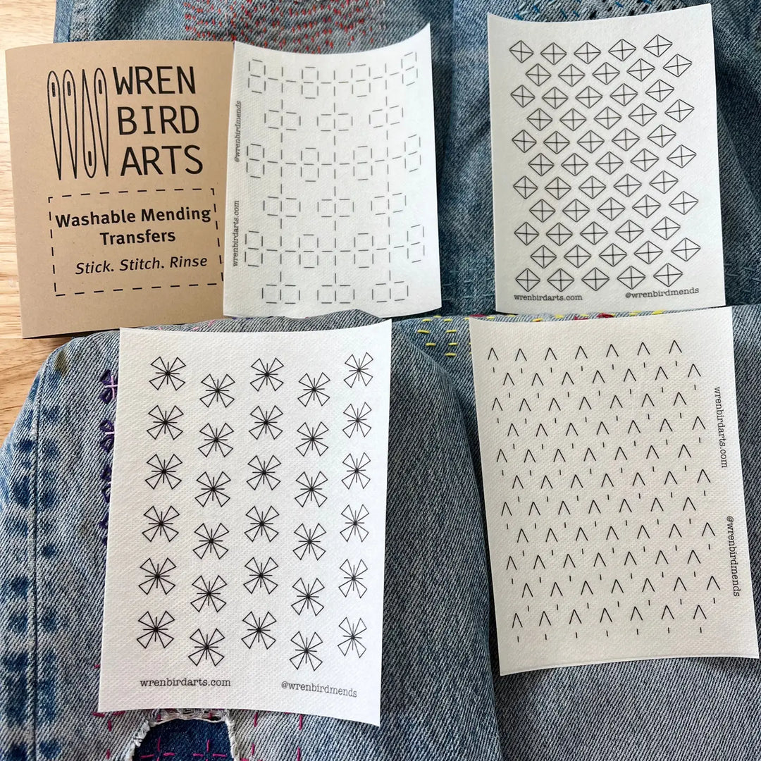 Wren Bird Arts Wash Away Mending Transfers - brown package